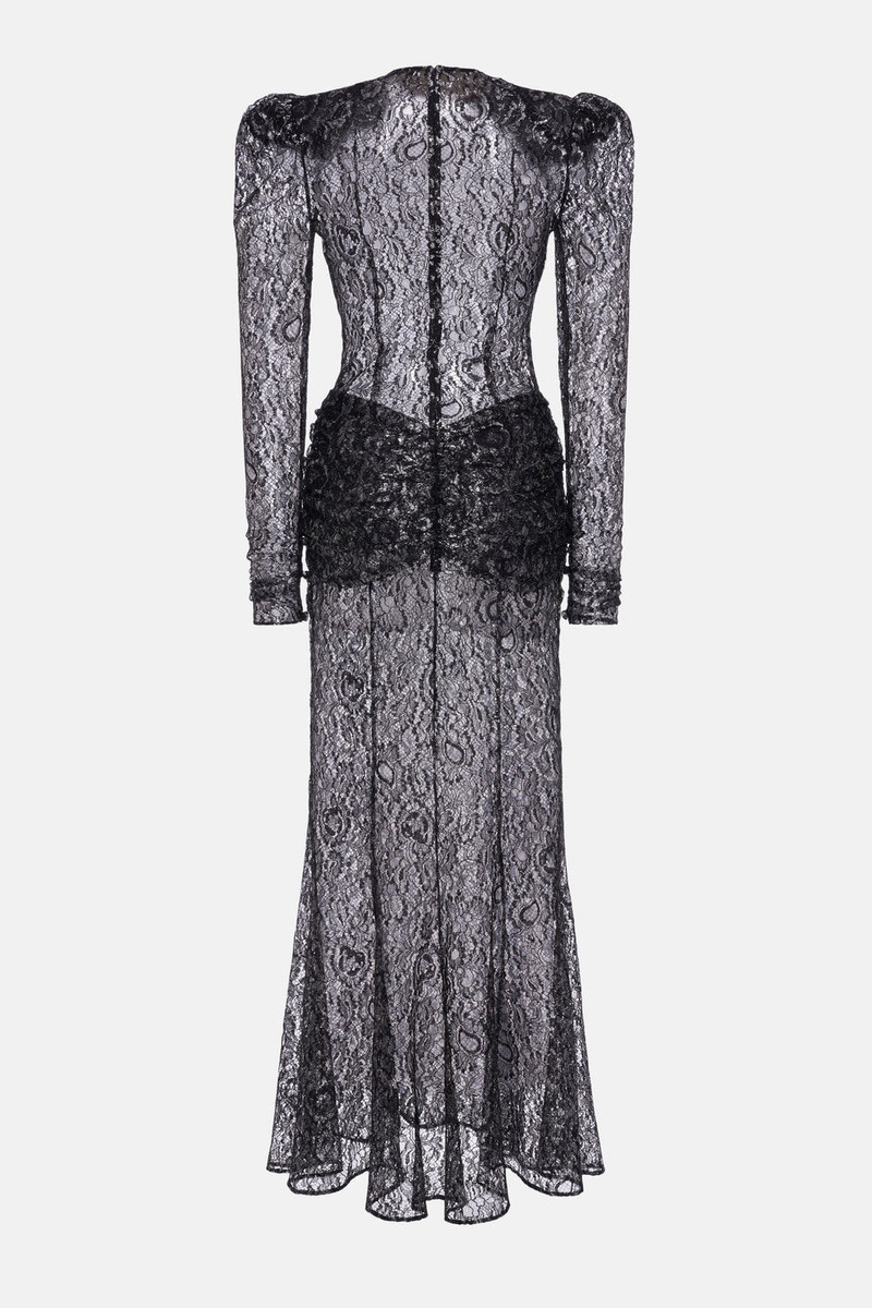Alessandra Rich LUREX LACE EVENING DRESS WITH BOW outlook