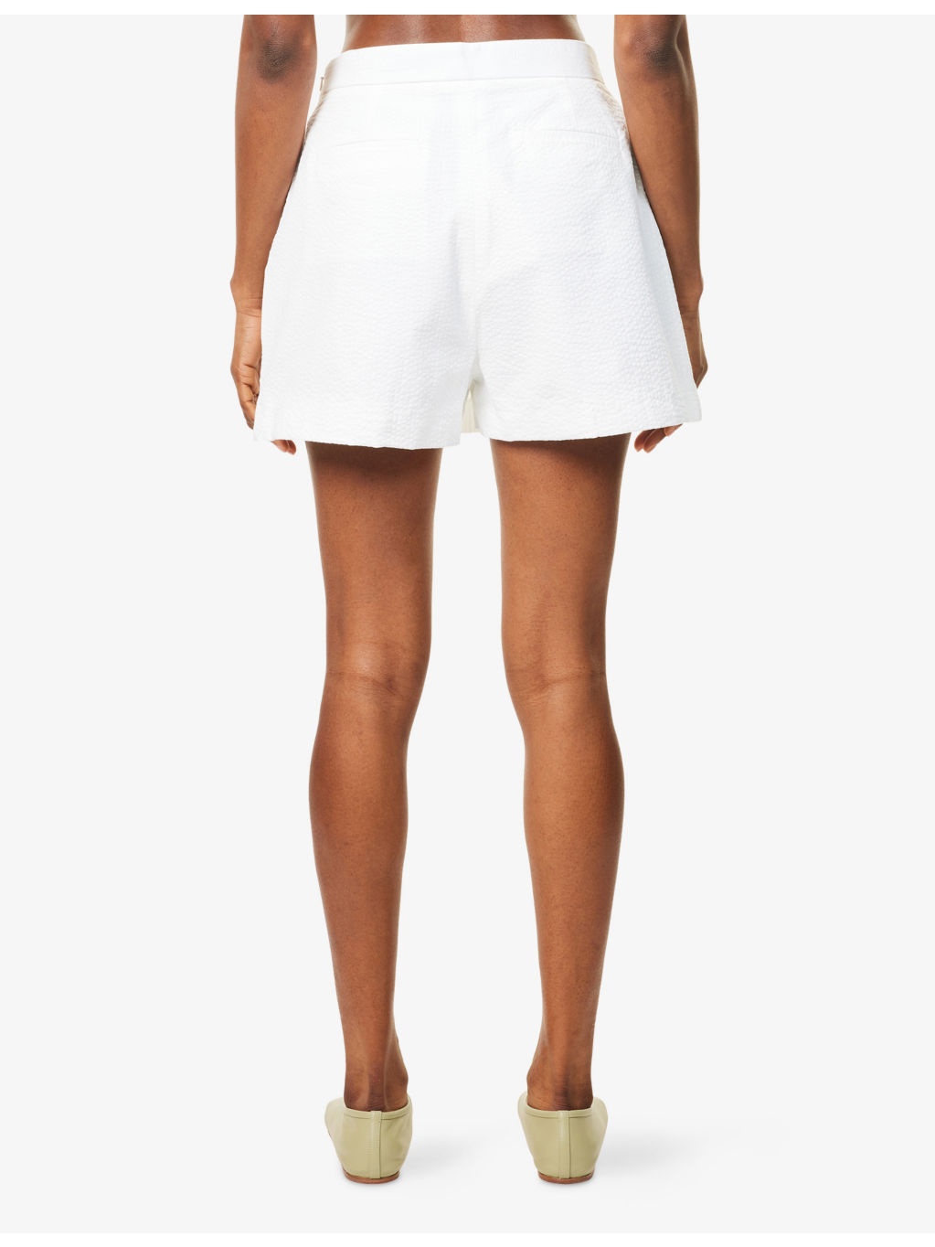 Seersucker Mid-Rise Woven Shorts - 4