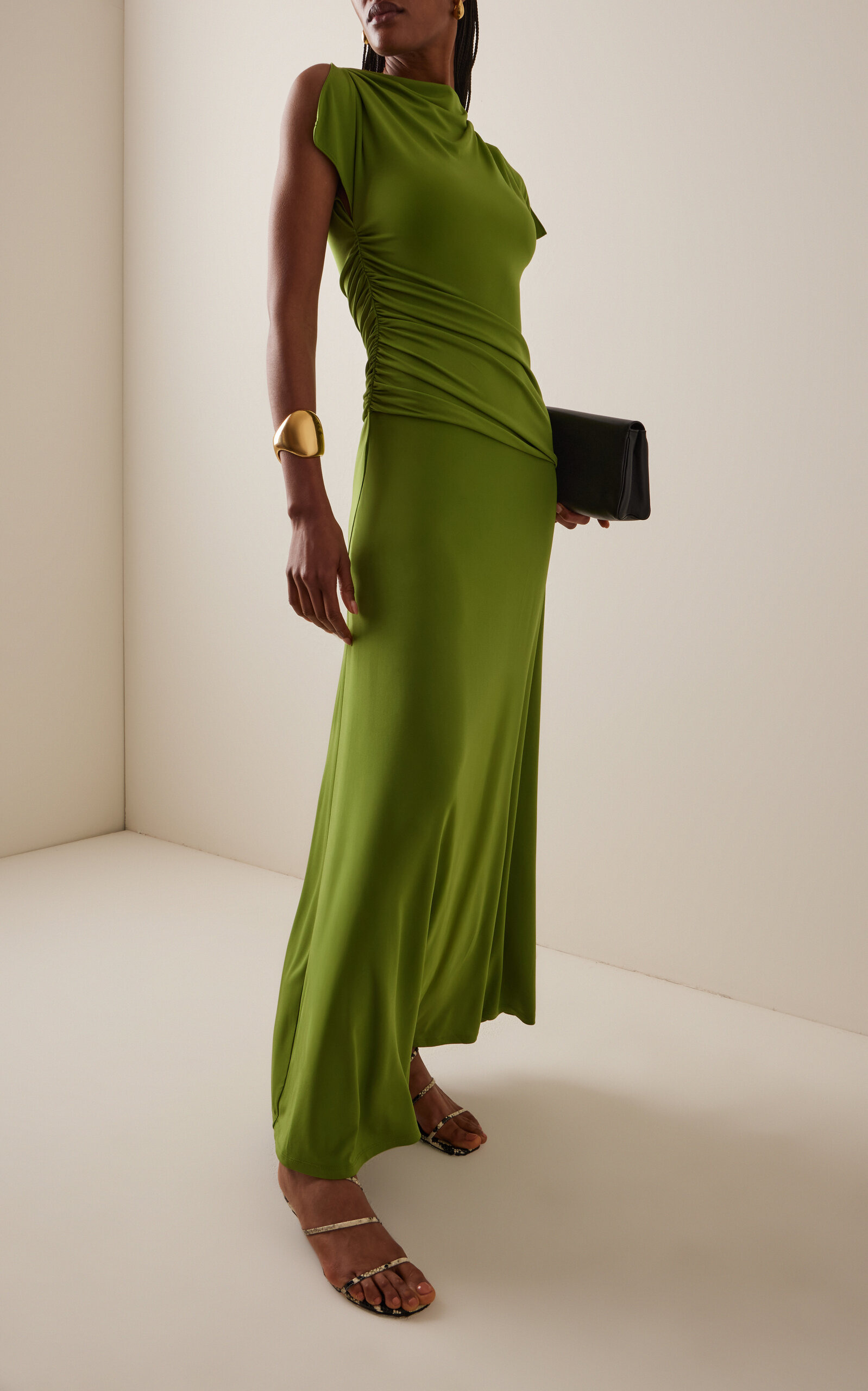 Shanelle Draped Jersey Midi Dress green - 2