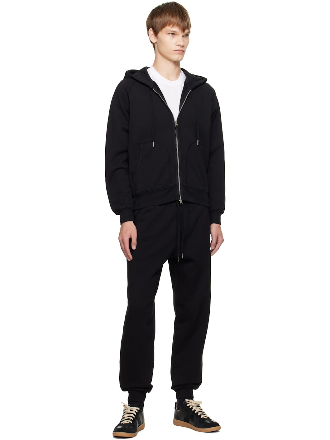 Black Cotton Fleece Sweatpants - 4