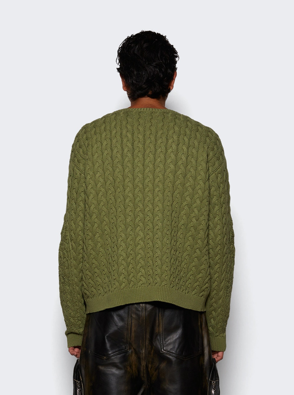 Lagoon Cable Knit Sweater Olive - 4