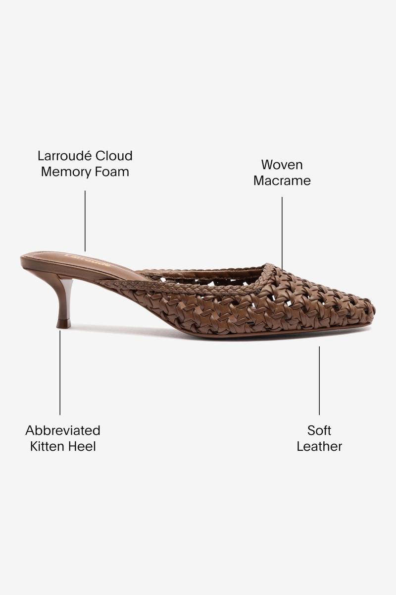 Amal Macrame Mule In Burnt Umber Leather 5