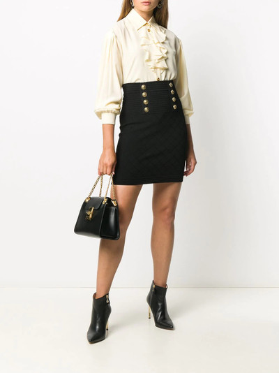 Balmain knitted embossed button skirt outlook