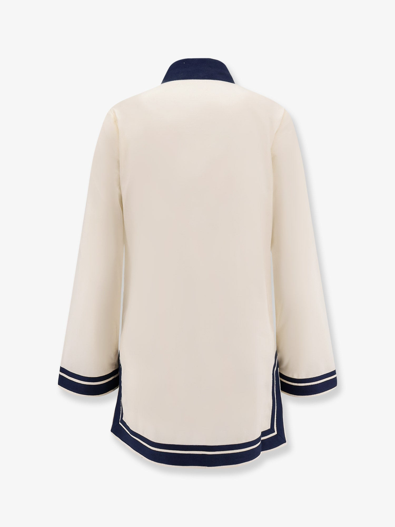 TORY BURCH - Tory Burch Cotton Short Dress With Contrasting Profiles - 2