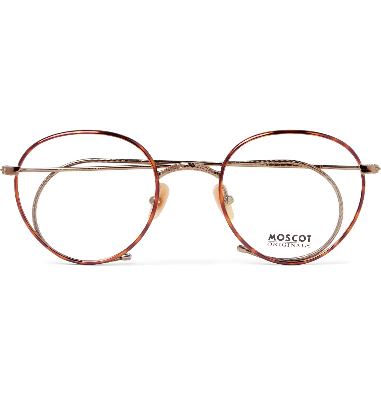 Round-Frame Tortoiseshell Acetate and Gold-Tone Optical Glasses - 1