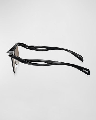 Prada Men's Rimless Plastic Square Sunglasses outlook