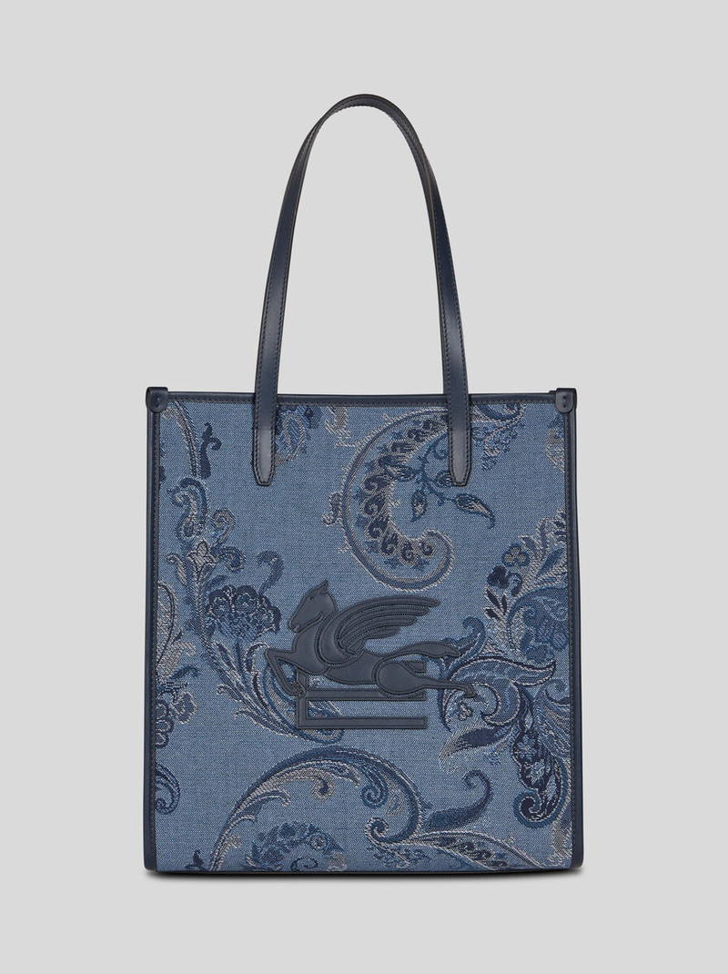 MEDIUM DENIM JACQUARD LOVE TROTTER BAG 1