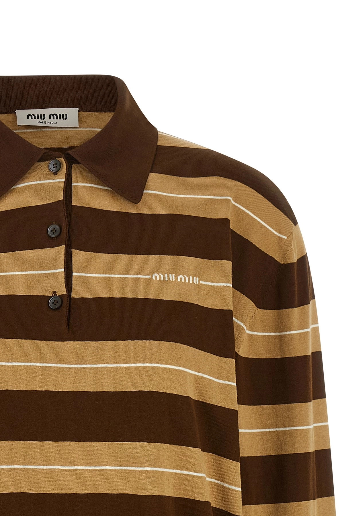 Striped knitted polo shirt - 3