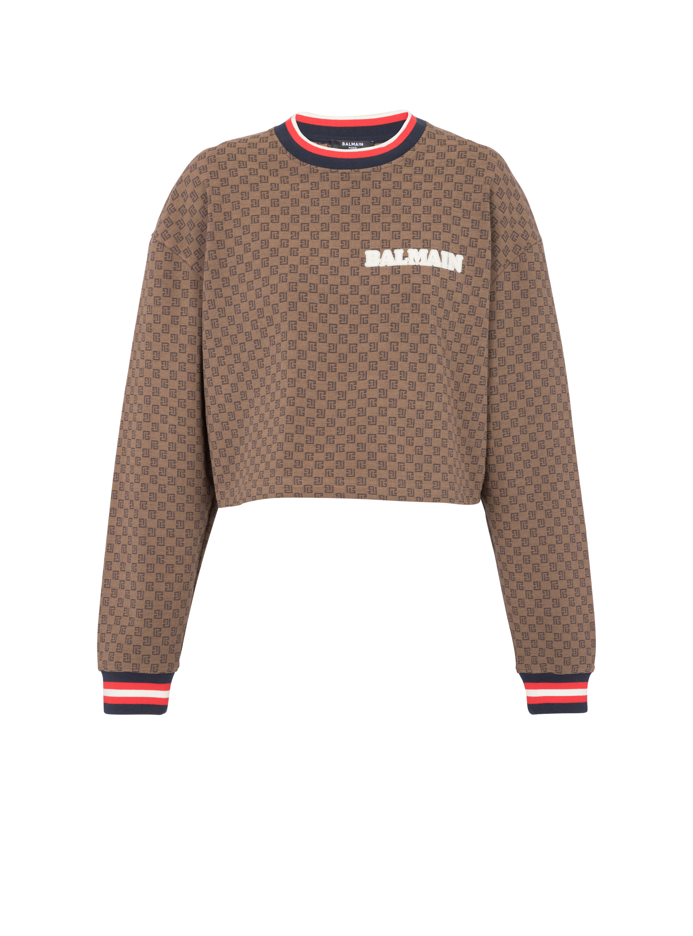 Cropped mini monogram sweatshirt - 1