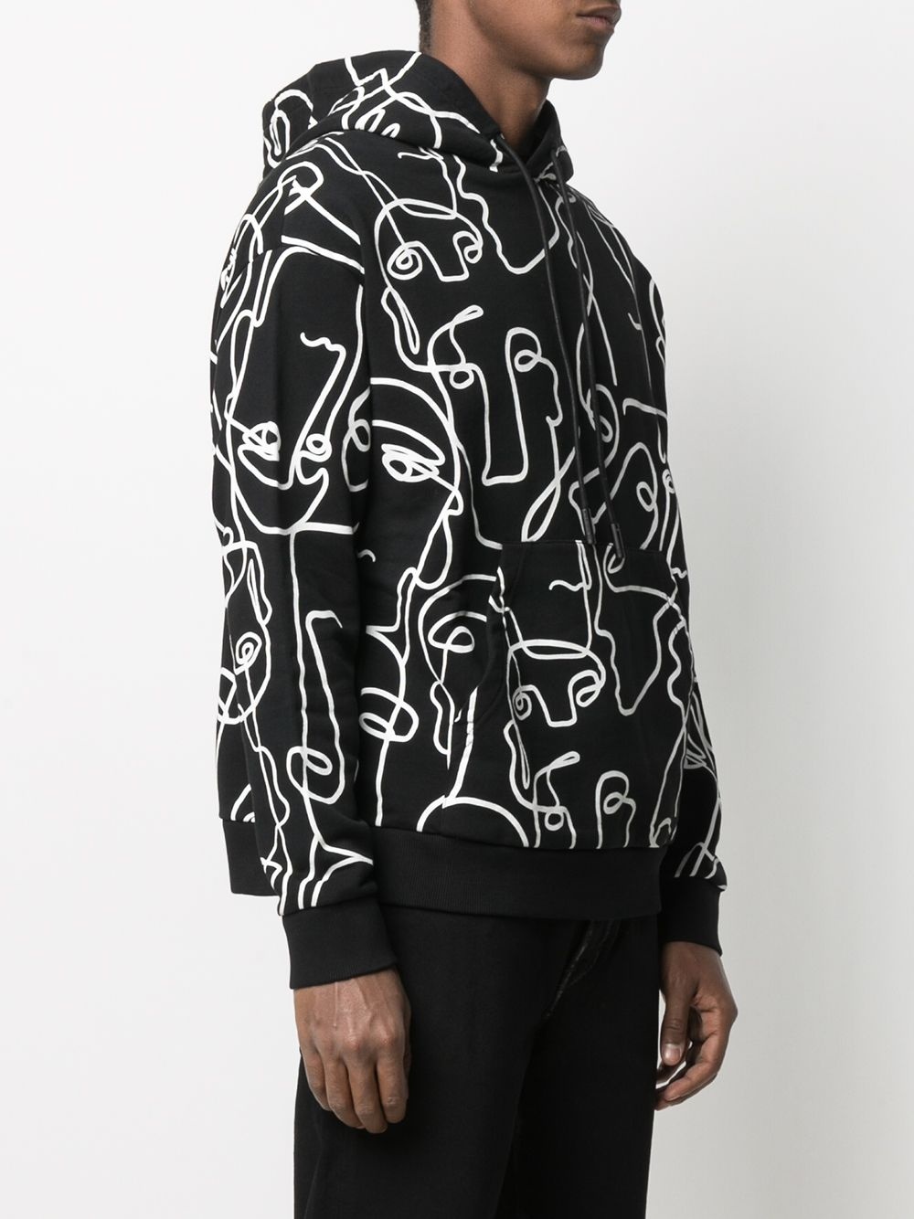 all-over Faces print hoodie - 3