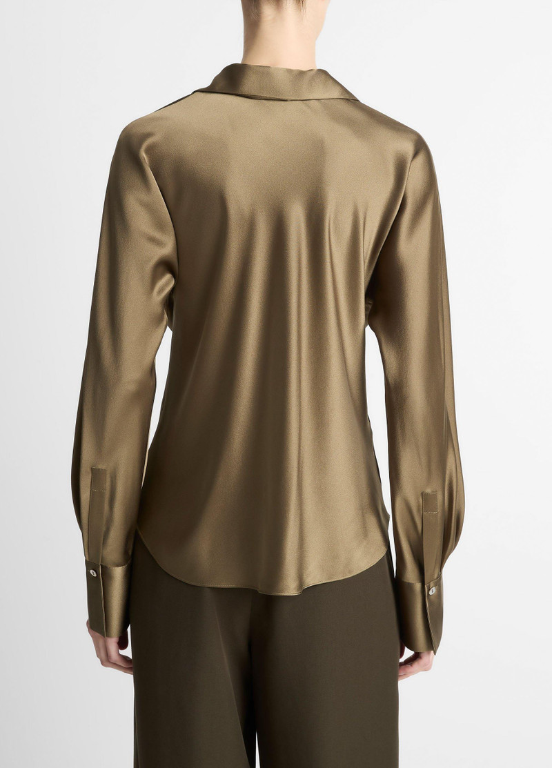 Vince Silk Bias Long-Sleeve Blouse outlook