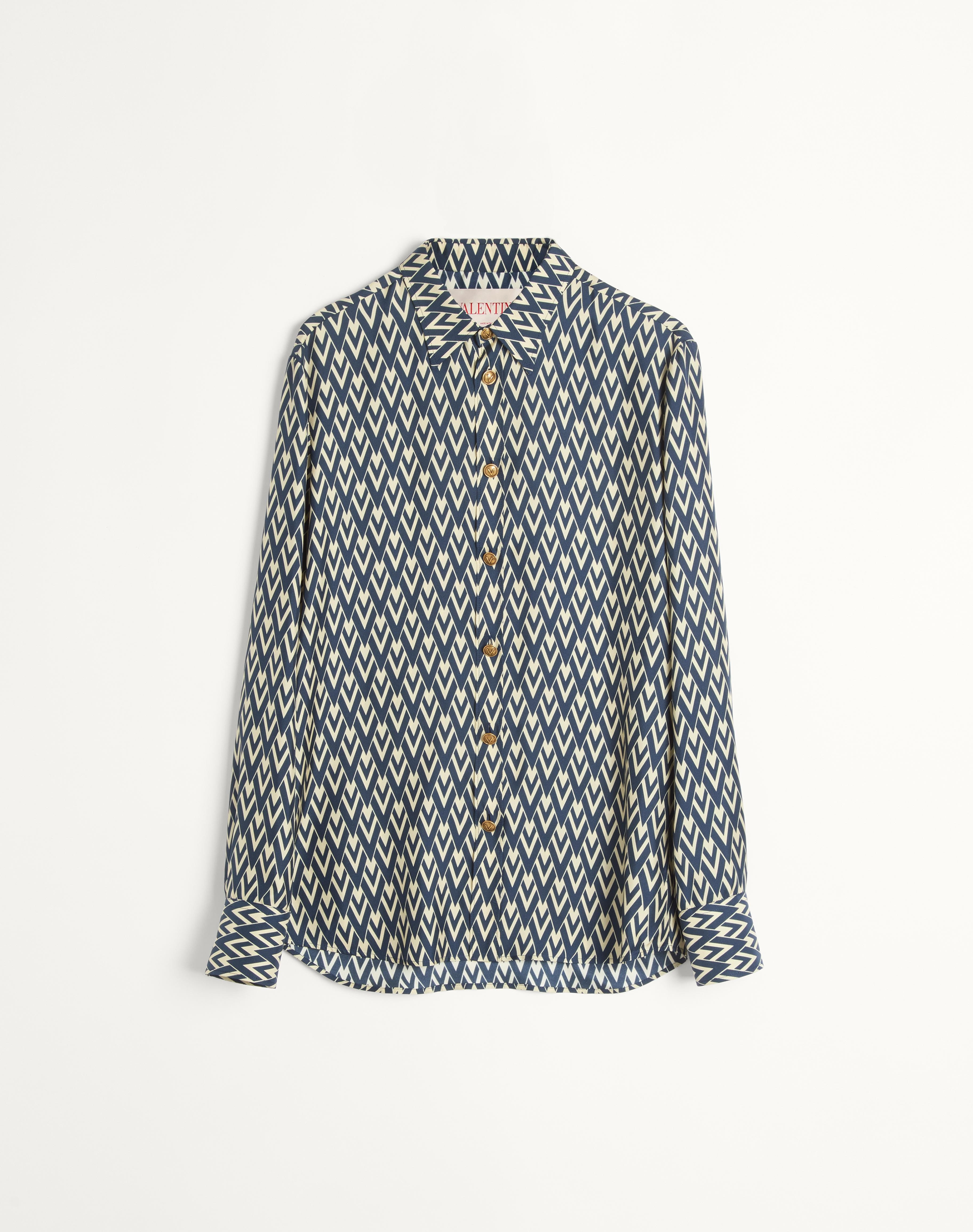 SILK TWILL SHIRT WITH TOUTE LA V PRINT - 1