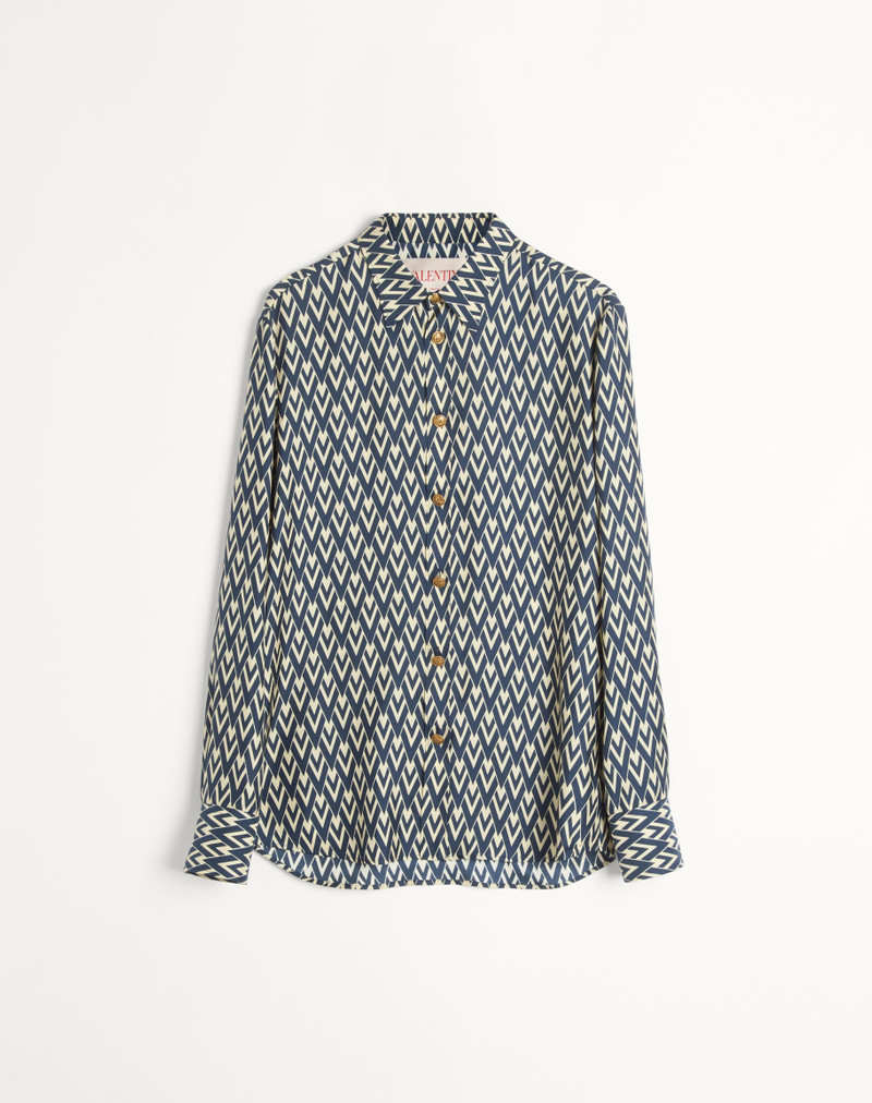 SILK TWILL SHIRT WITH TOUTE LA V PRINT 1