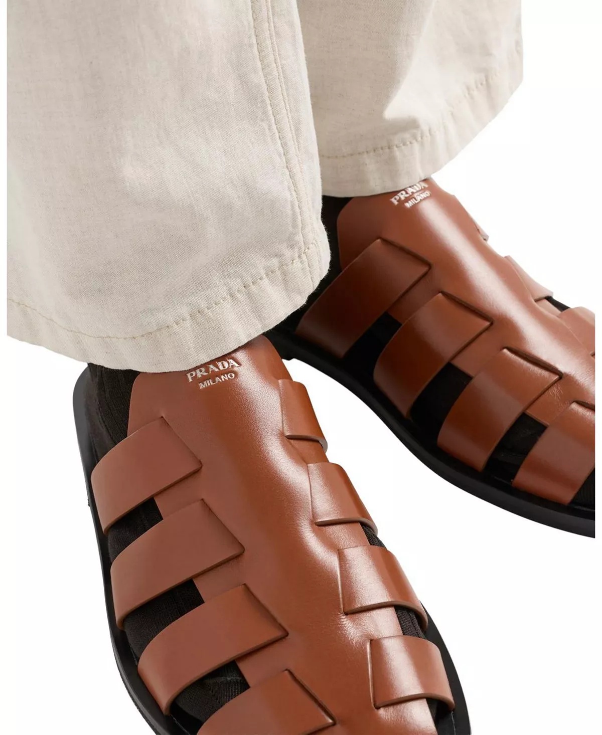 Men's Leather Fisherman Mules - 2
