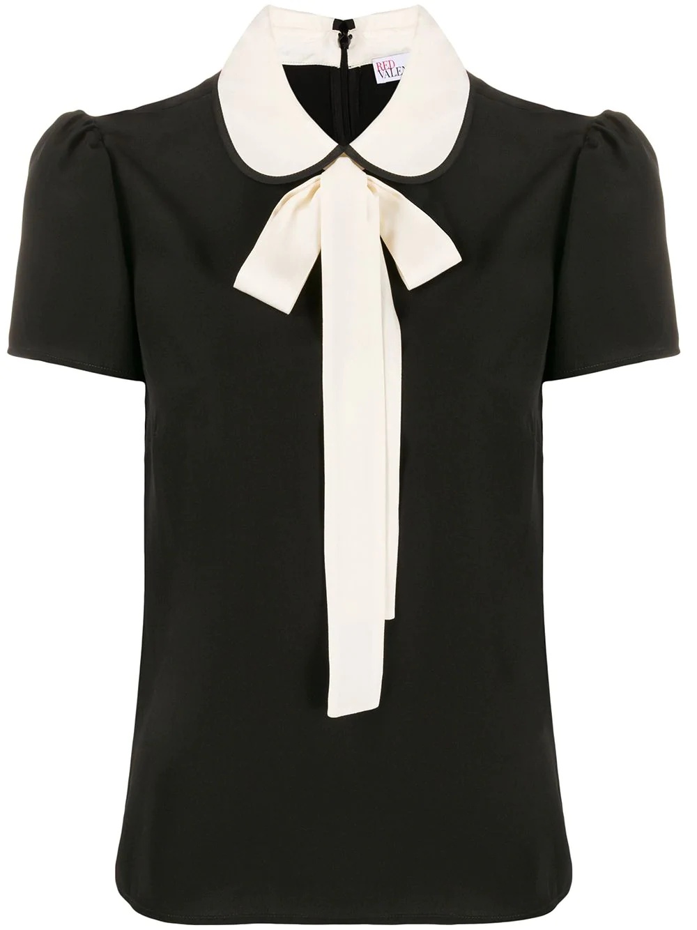 pussycat bow short-sleeved blouse - 1