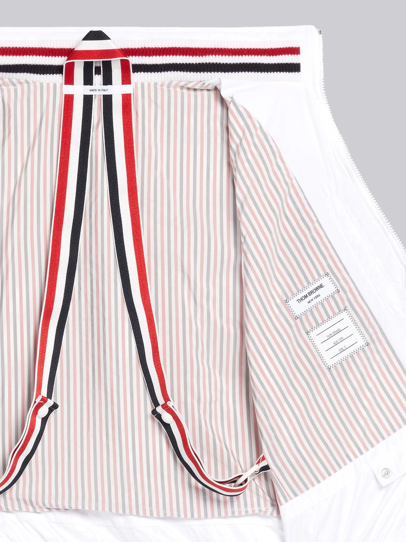 White Down Filled Poly Twill Center Back Stripe Ski Vest 6