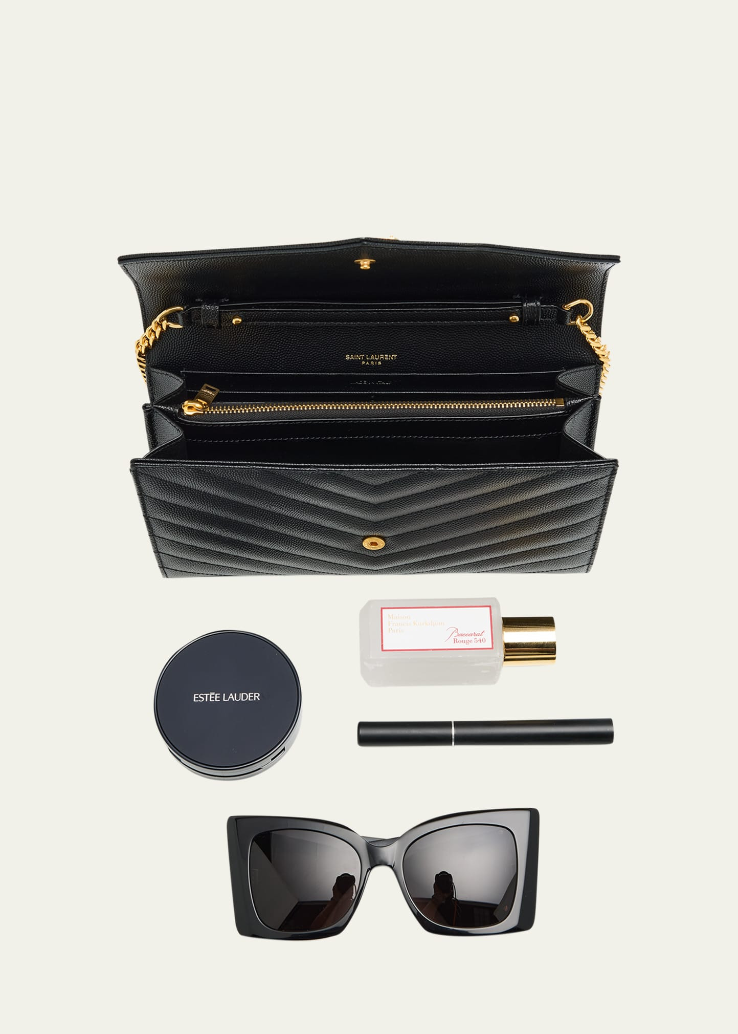 YSL Monogram Large Wallet on Chain in Grained Leather - 7
