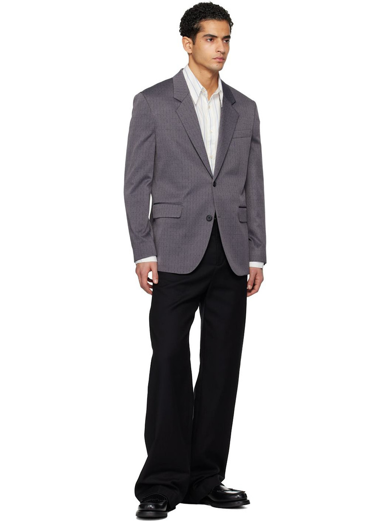 HUGO Gray Checked Modern-Fit Blazer outlook