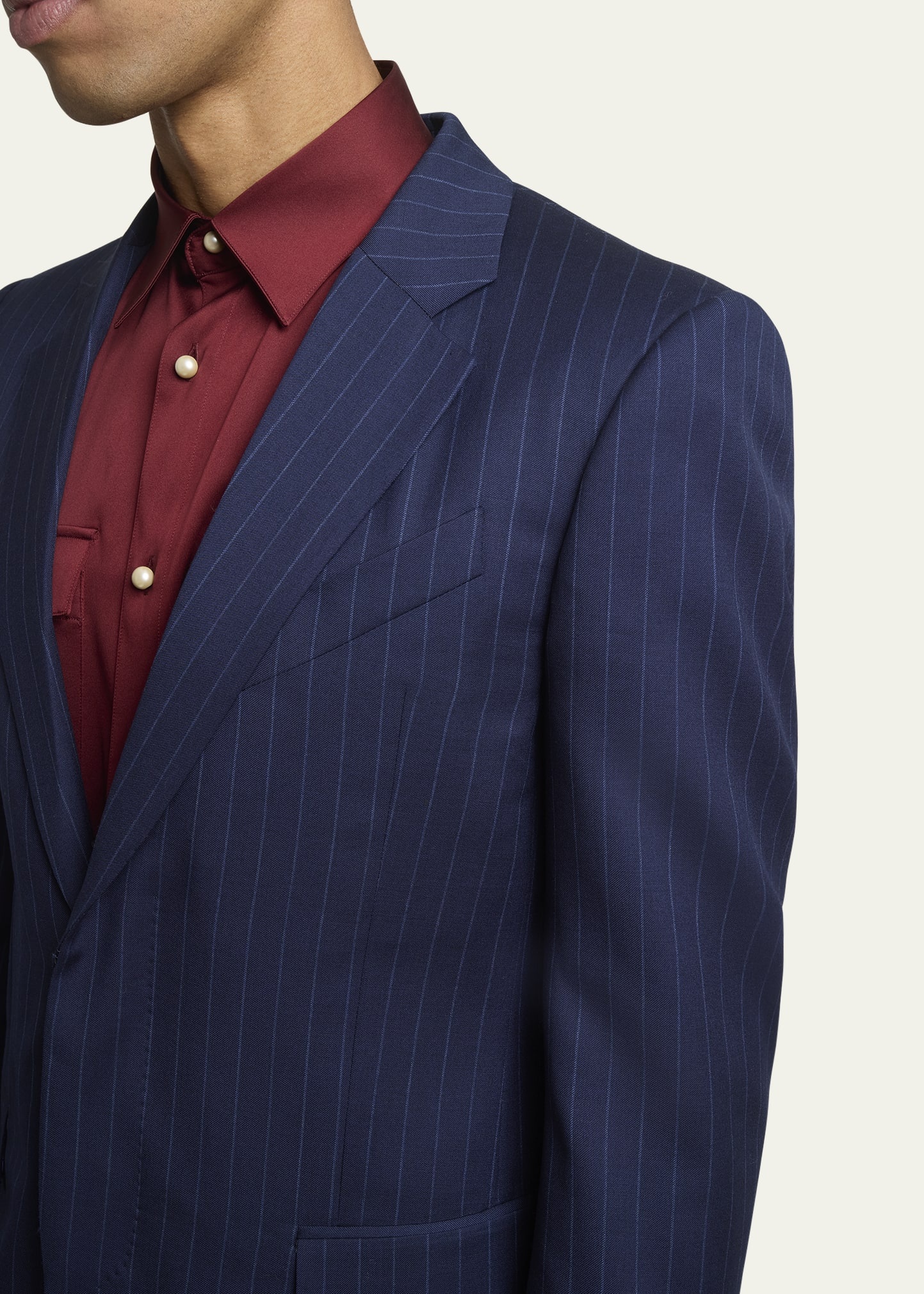 Men's Bold Stripe Wool Sport Coat - 5