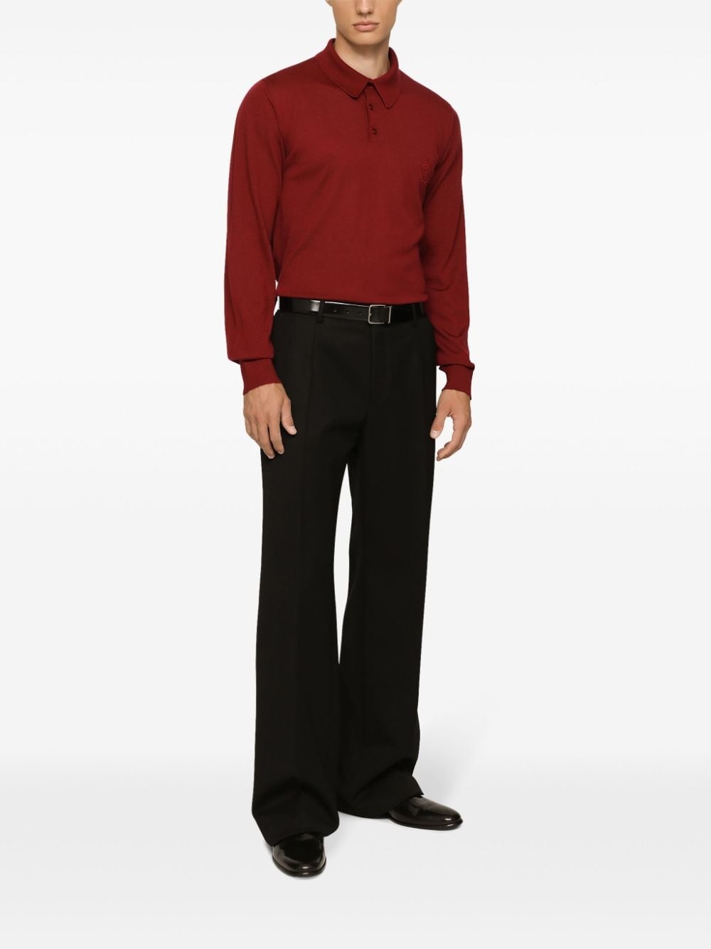 logo-embroidered cashmere polo shirt - 3