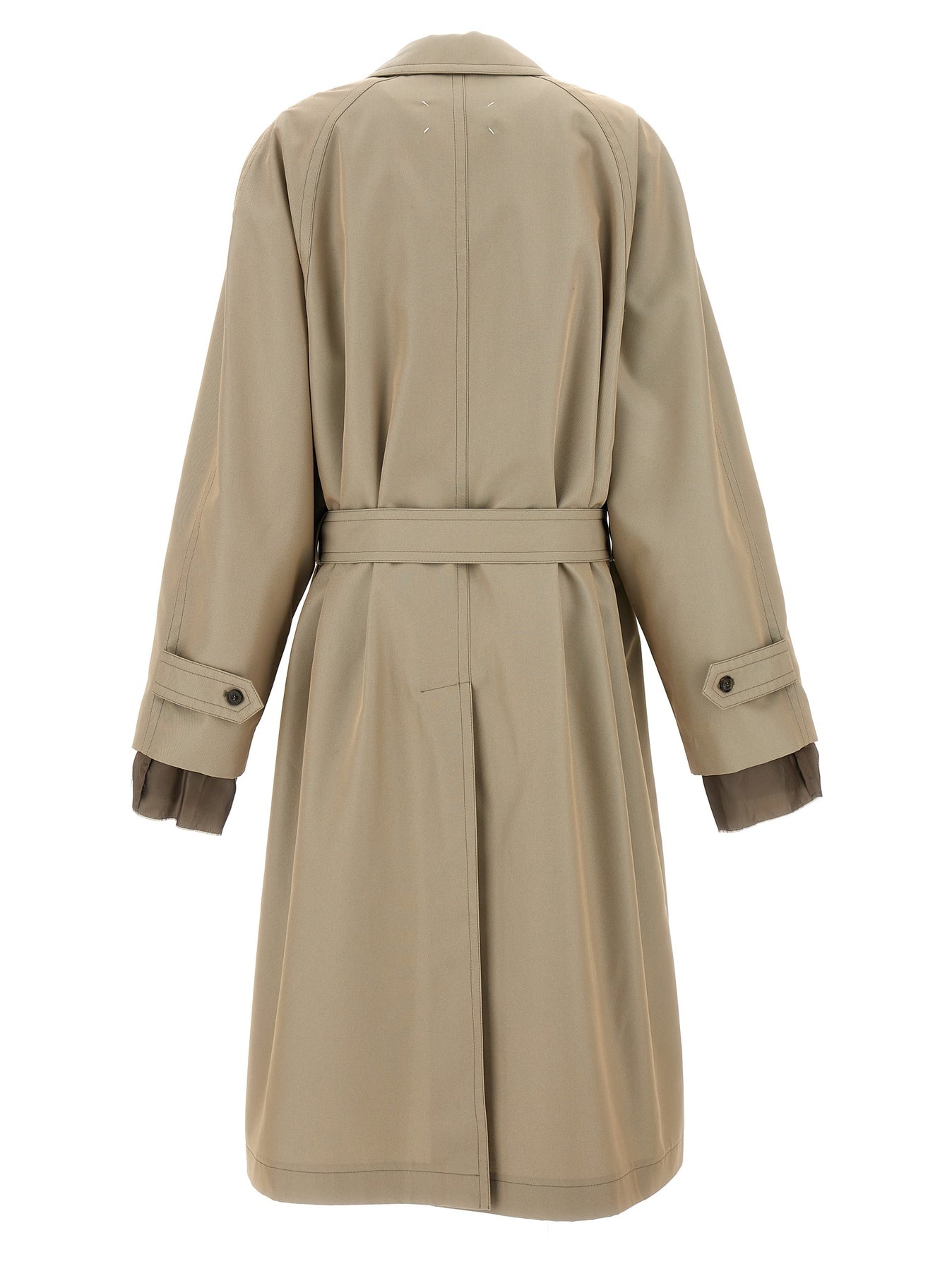 Long Single-Breasted Trench Coat Coats, Trench Coats Beige - 2