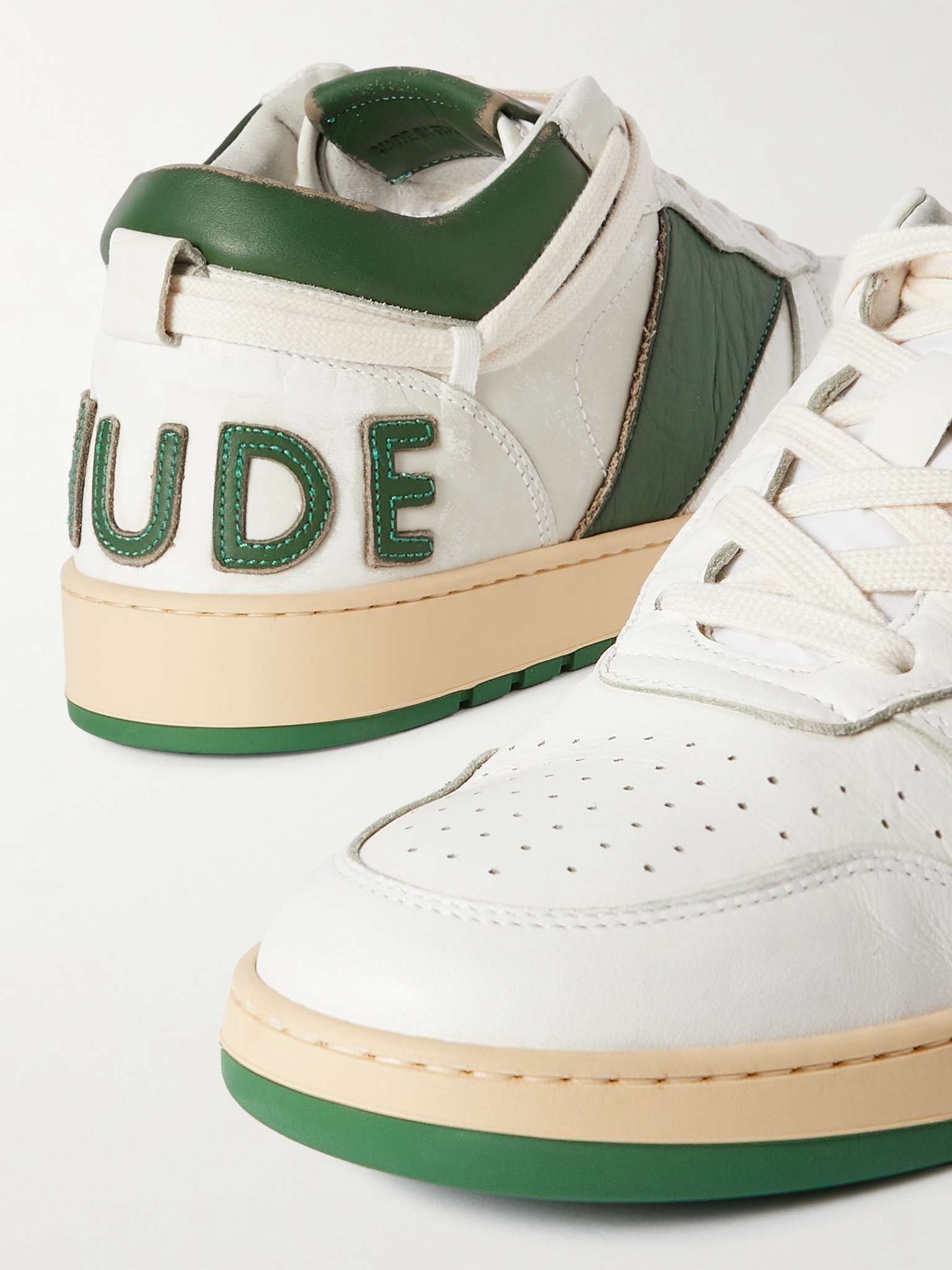 Rhecess Colour-Block Distressed Leather Sneakers - 6