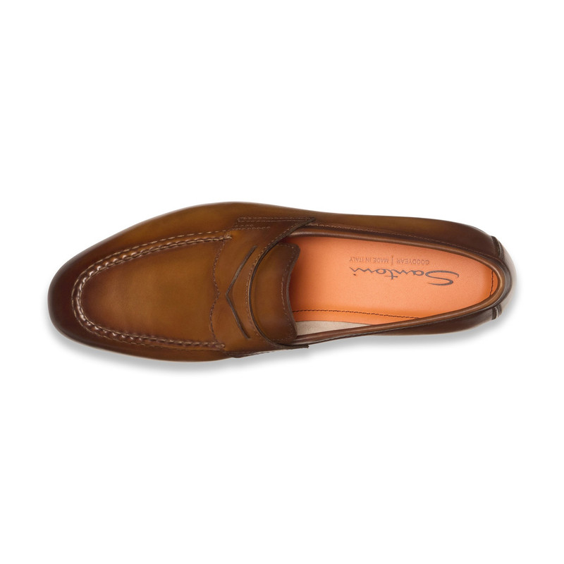 Men's brown leather penny loafer 5