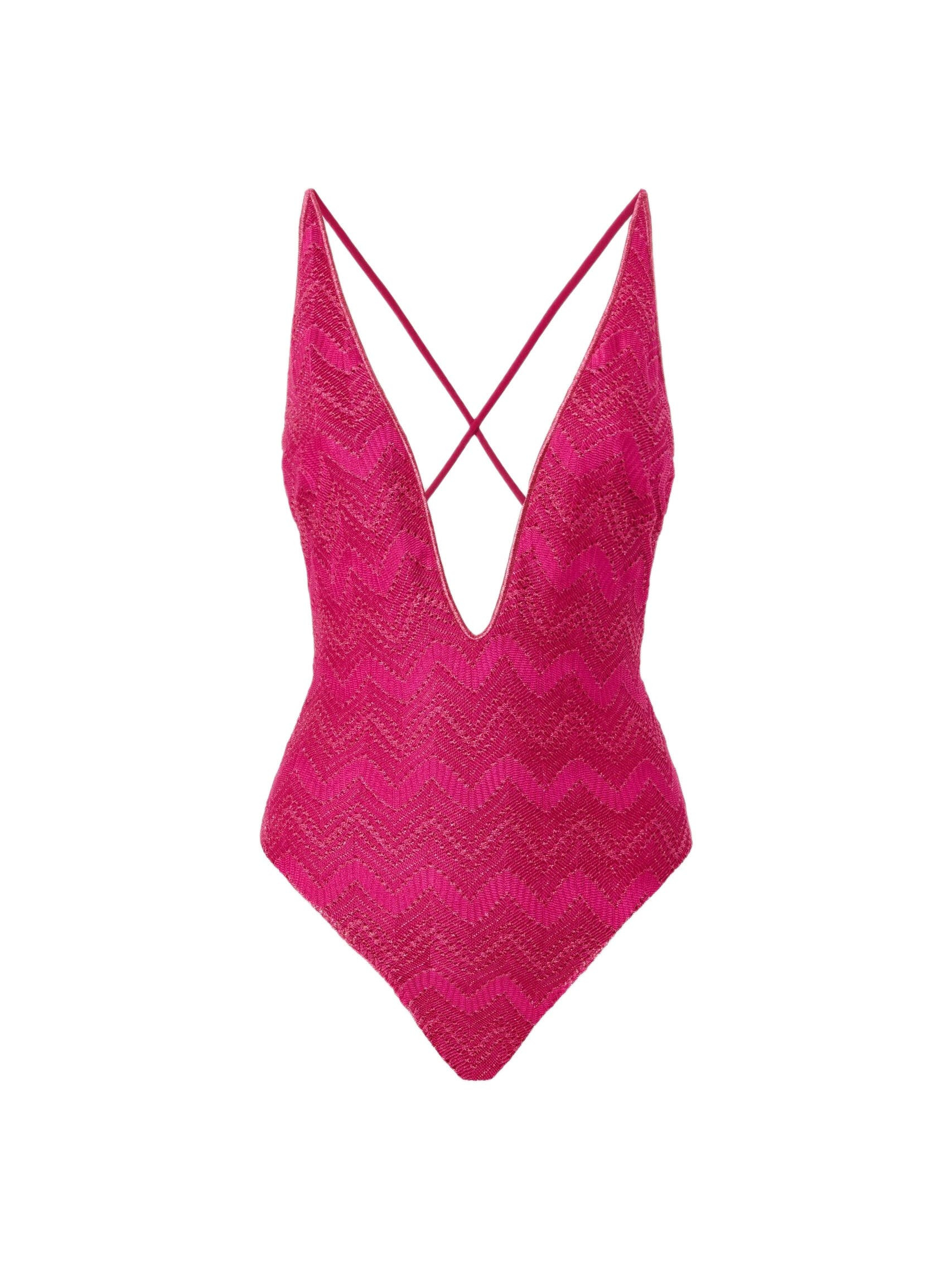 Missoni V-neck Zig Zag Lamé Viscose One-piece Swimsuit in Purple at Nordstrom - 2