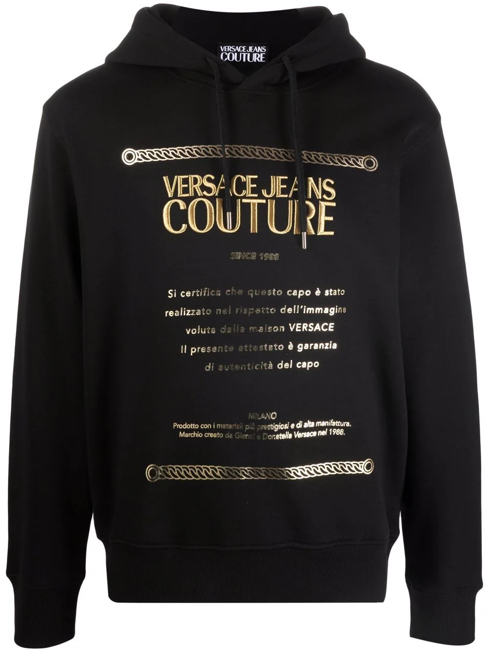 logo-print cotton hoodie - 1