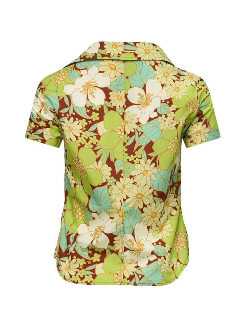 pushBUTTON floral-print layered-design shirt outlook