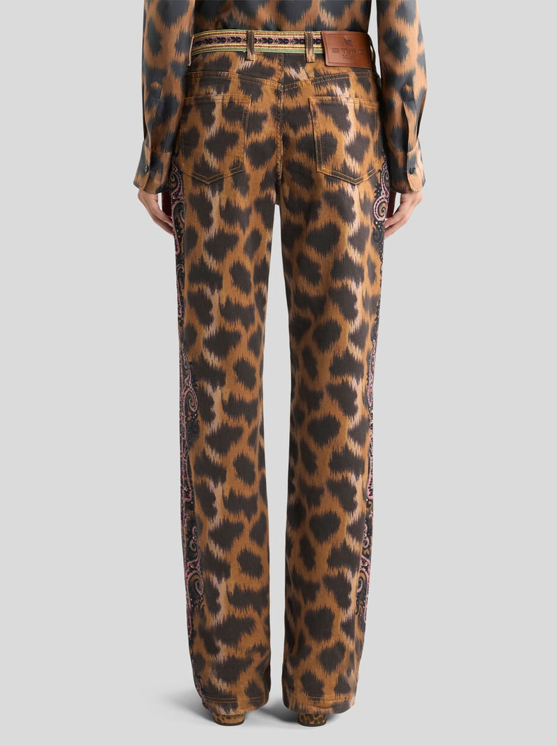 BOOTCUT JEANS IN BULL DENIM WITH ANIMAL MOTIF 5