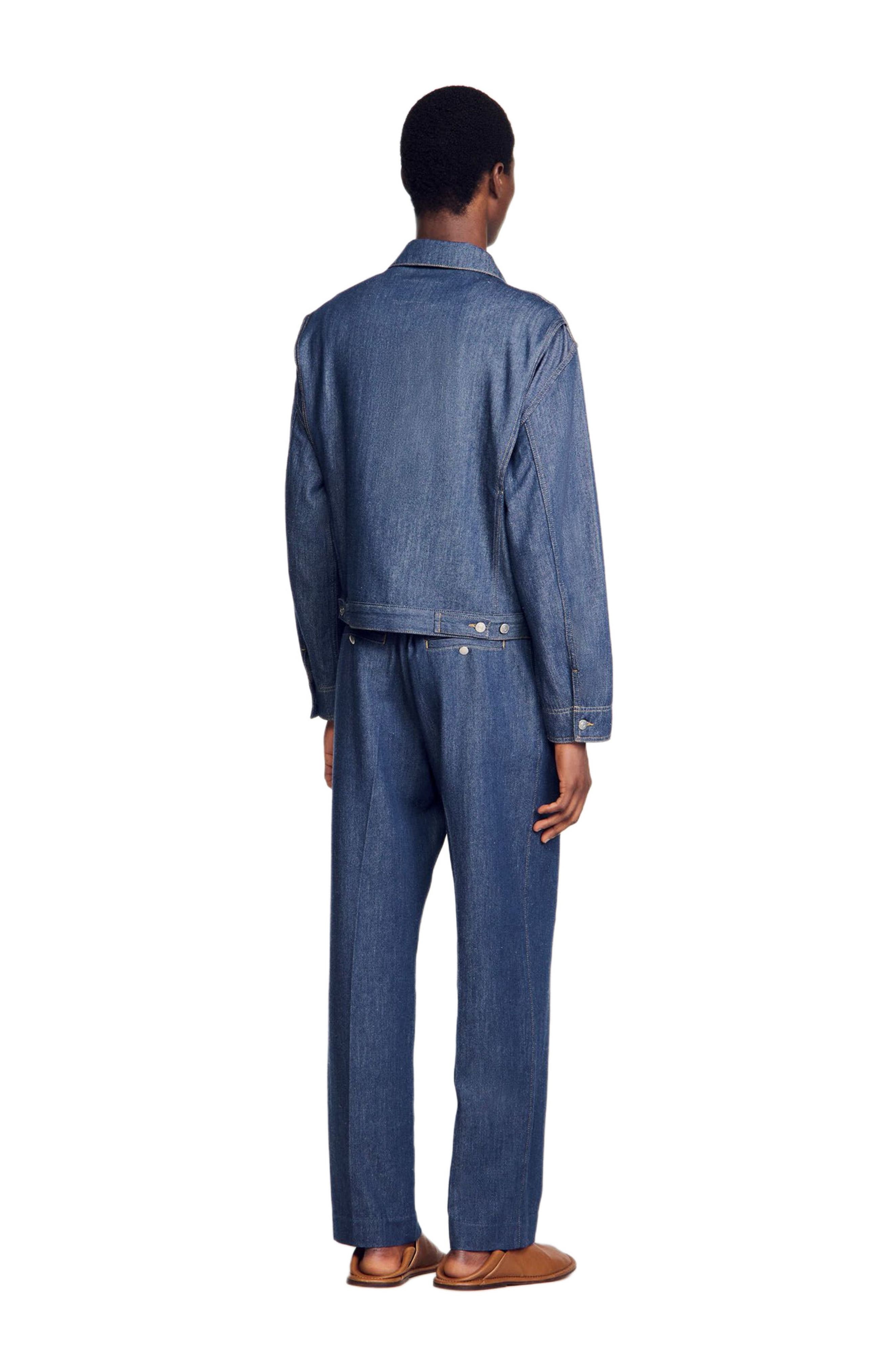 SANDRO Chambray jacket in Raw-Denim at Nordstrom - 2