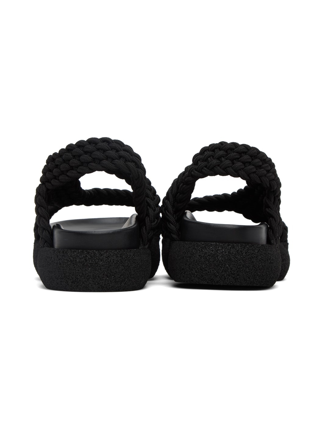 Black Woven Sandals - 2