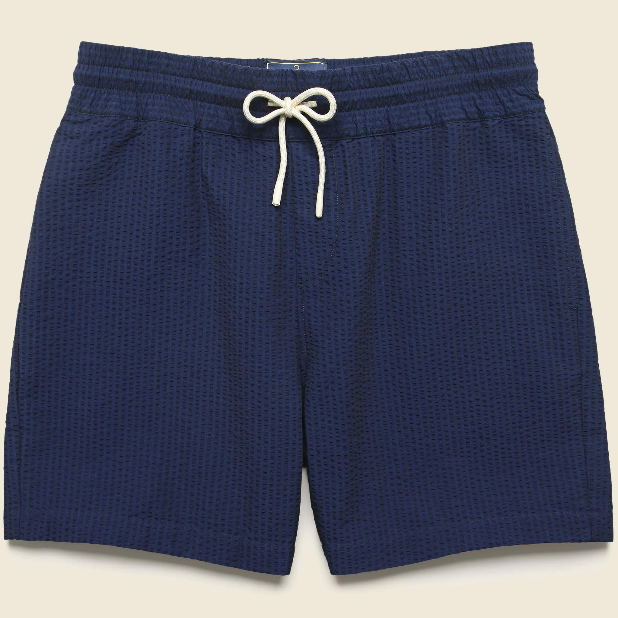 7" Seersucker Shorts - Navy - 1