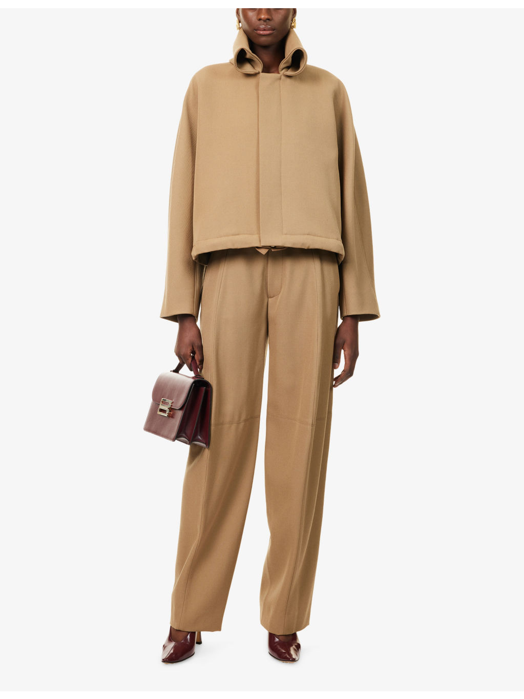 Sculptural Tapered-Leg Wool Trousers - 2