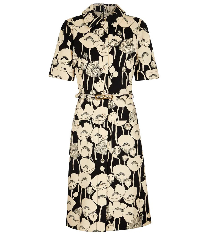 poppy-embroidered dress - 1