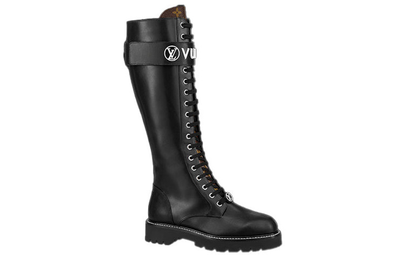 Louis Vuitton (WMNS) LOUIS 버튼 Territory 플랫 고 레인저 부츠 '블랙' 1A9H1K outlook
