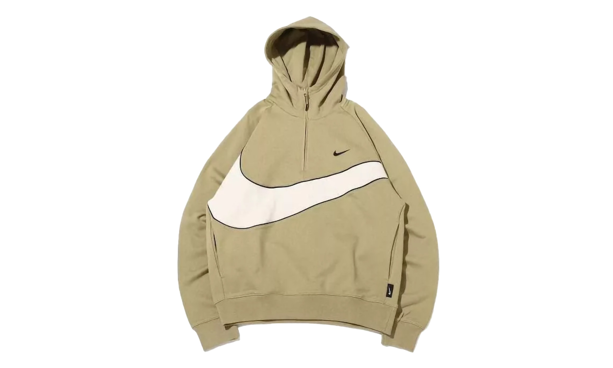 Swoosh 1/2-zip Fleece Hoodie Mens Style "Green/Black" - 1