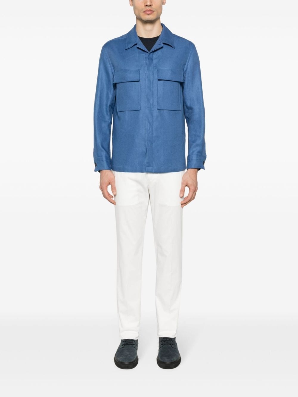 twill stretch-cotton trousers - 2