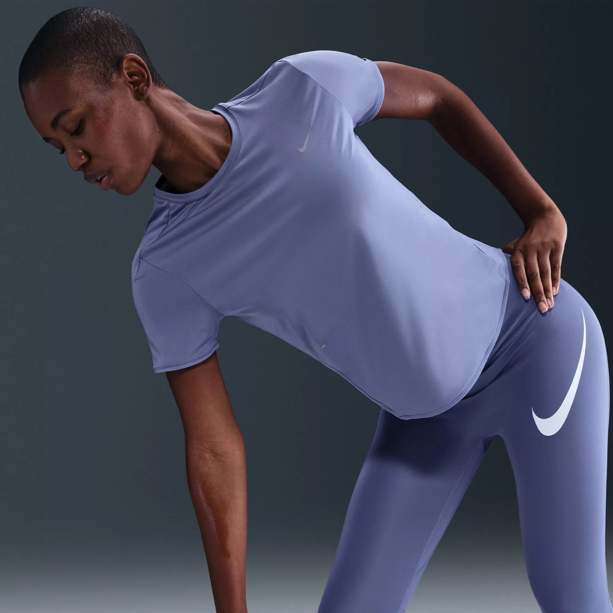 Nike Women's Swift Dri-FIT Short-Sleeve Running Top - 1