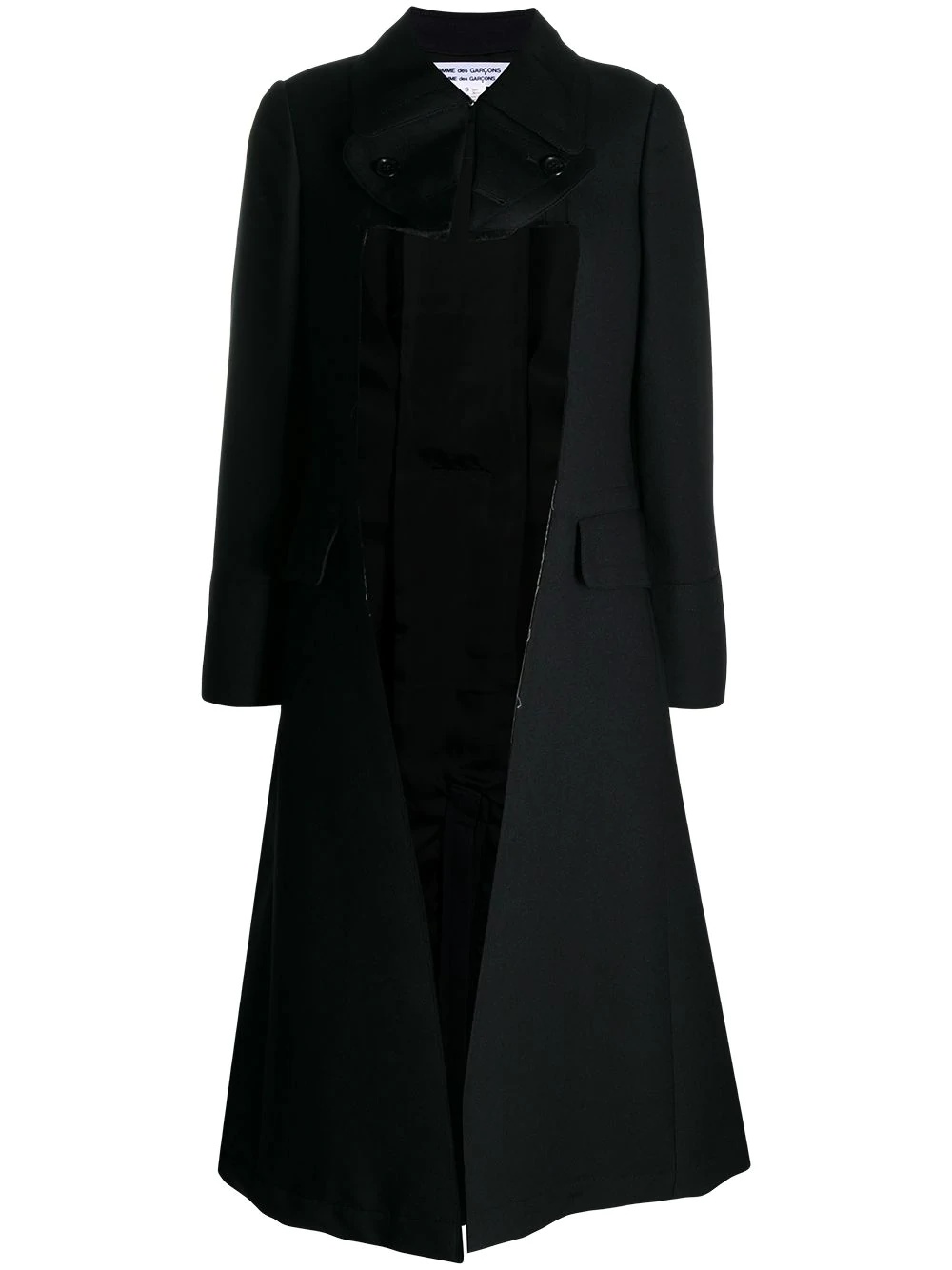 cut-out lapels coat - 1