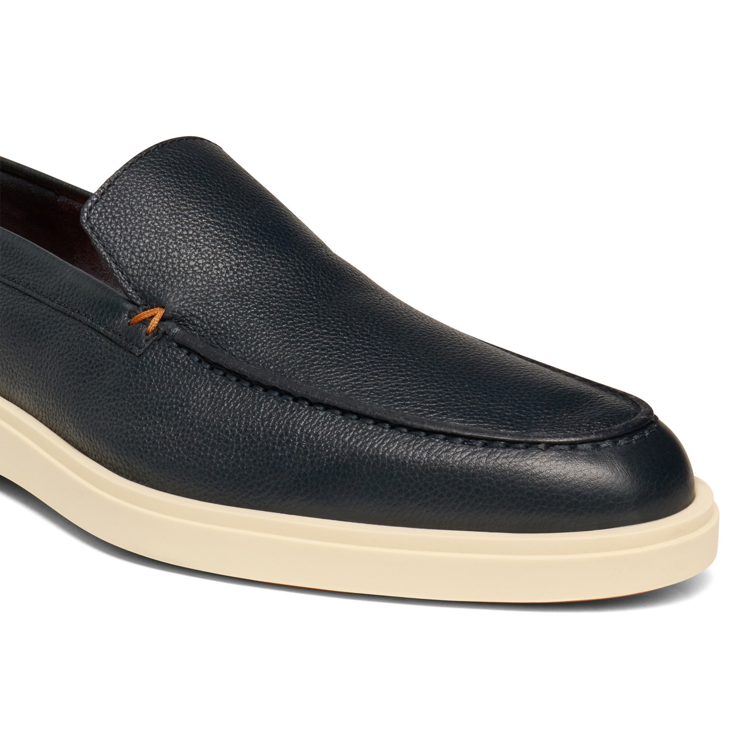 Men's blue tumbled leather loafer - 6
