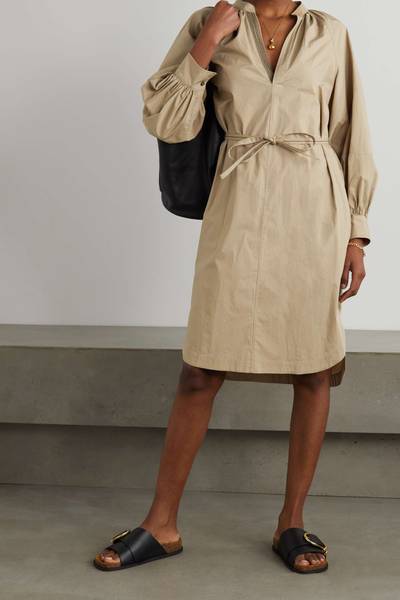 Brunello Cucinelli Bead-embellished cotton-poplin shirt dress outlook