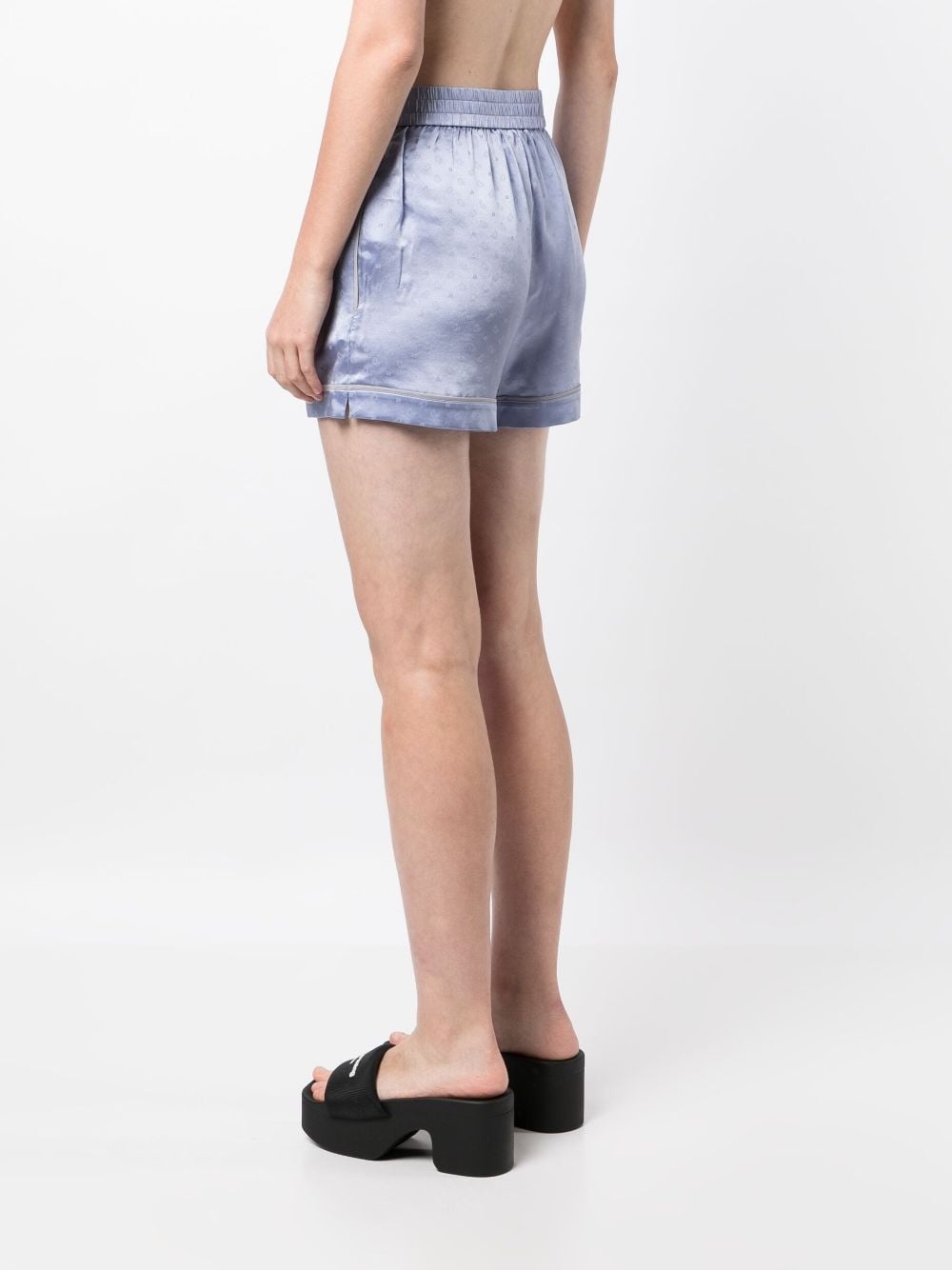 logo-jacquard silk boxer shorts - 4