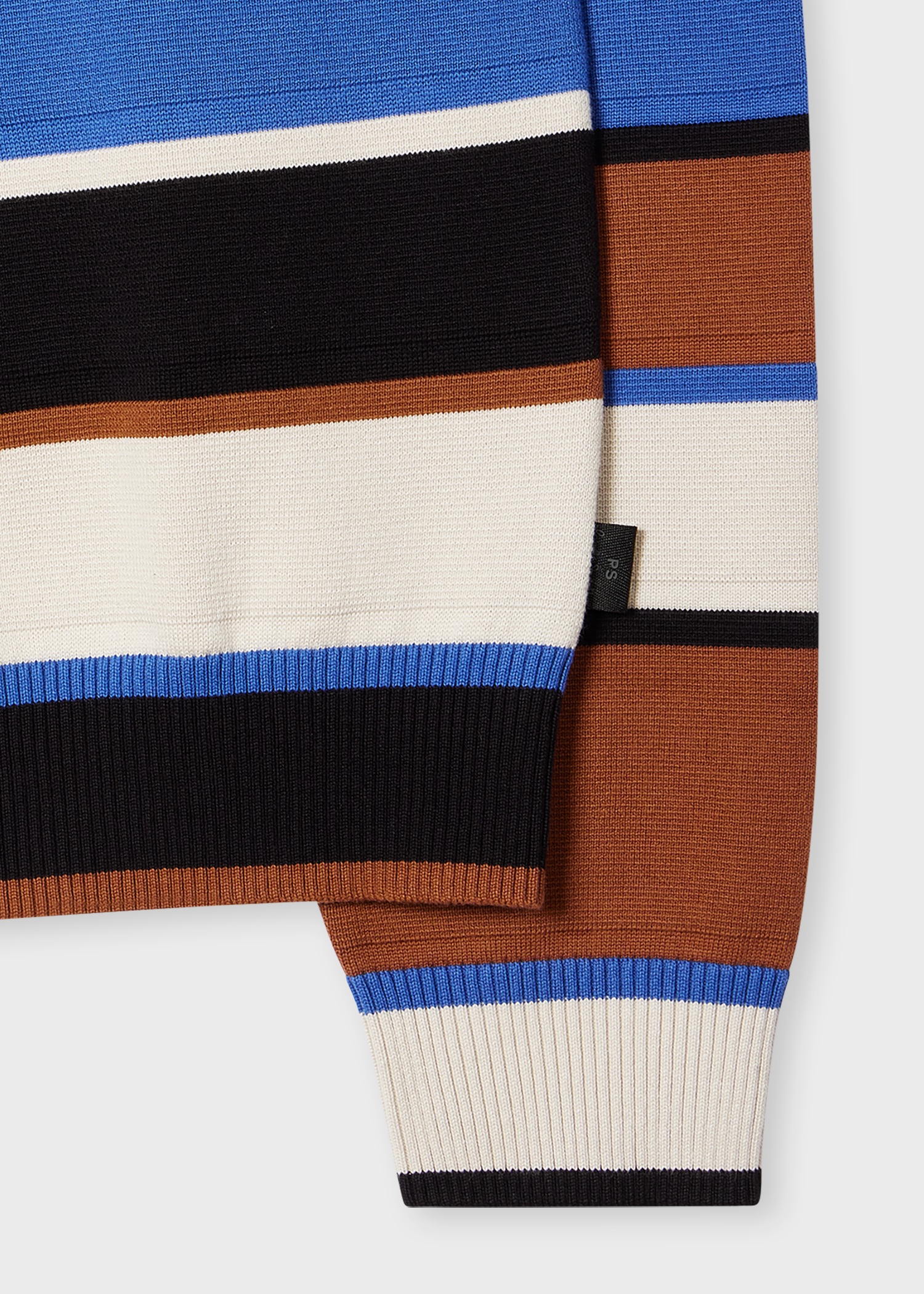 Black And Blue Stripe Milano Cotton Sweater - 3