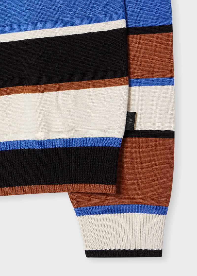 Black And Blue Stripe Milano Cotton Sweater 3