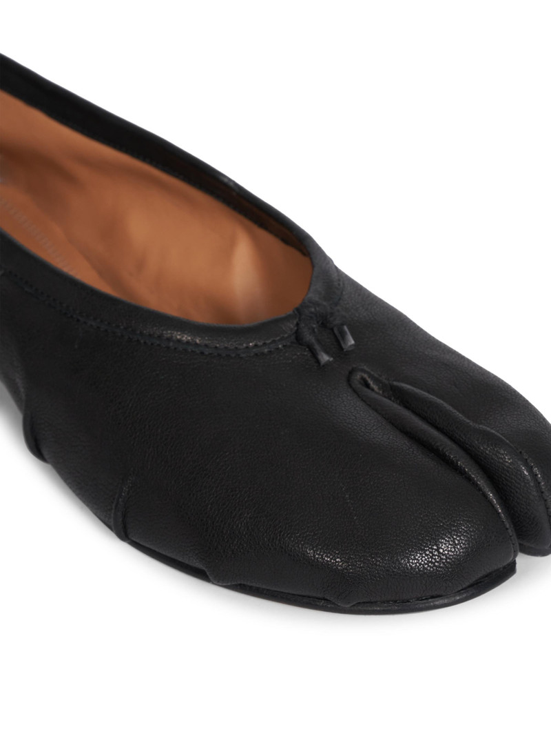 Women's Tabi Leather Ballerina Flats - Black 6