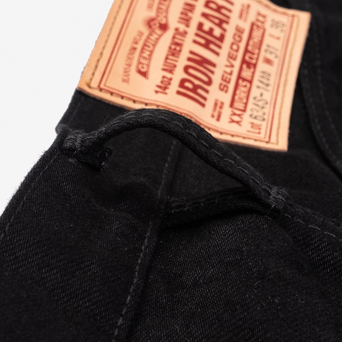 IH-634S-142bb 14oz Selvedge Denim Straight Cut Jeans - Black/Black - 15