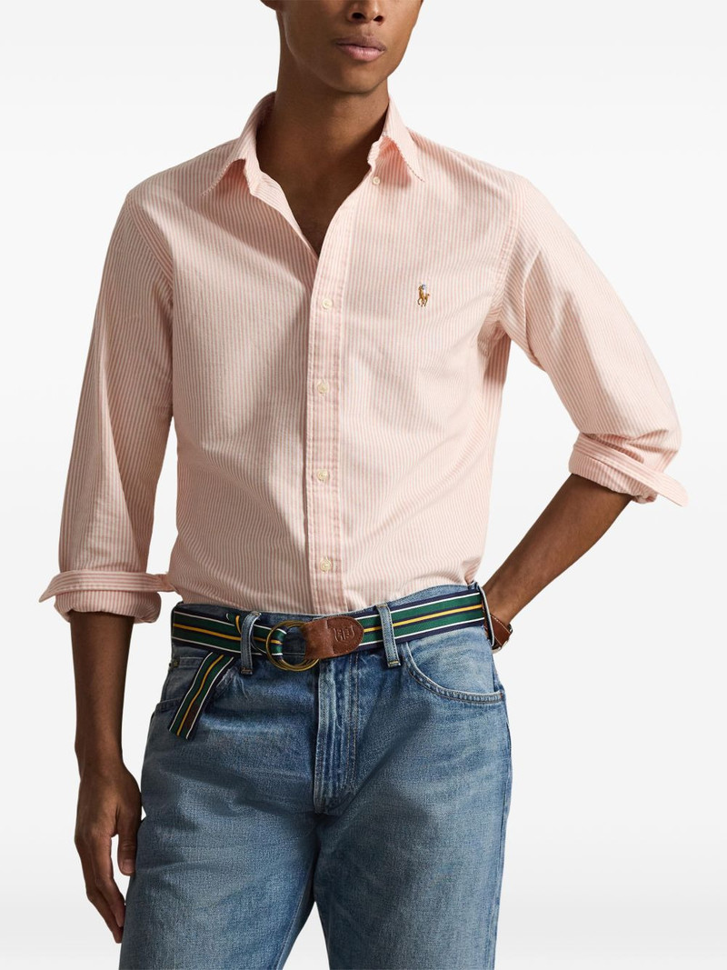 logo-embroidered striped oxford shirt 3