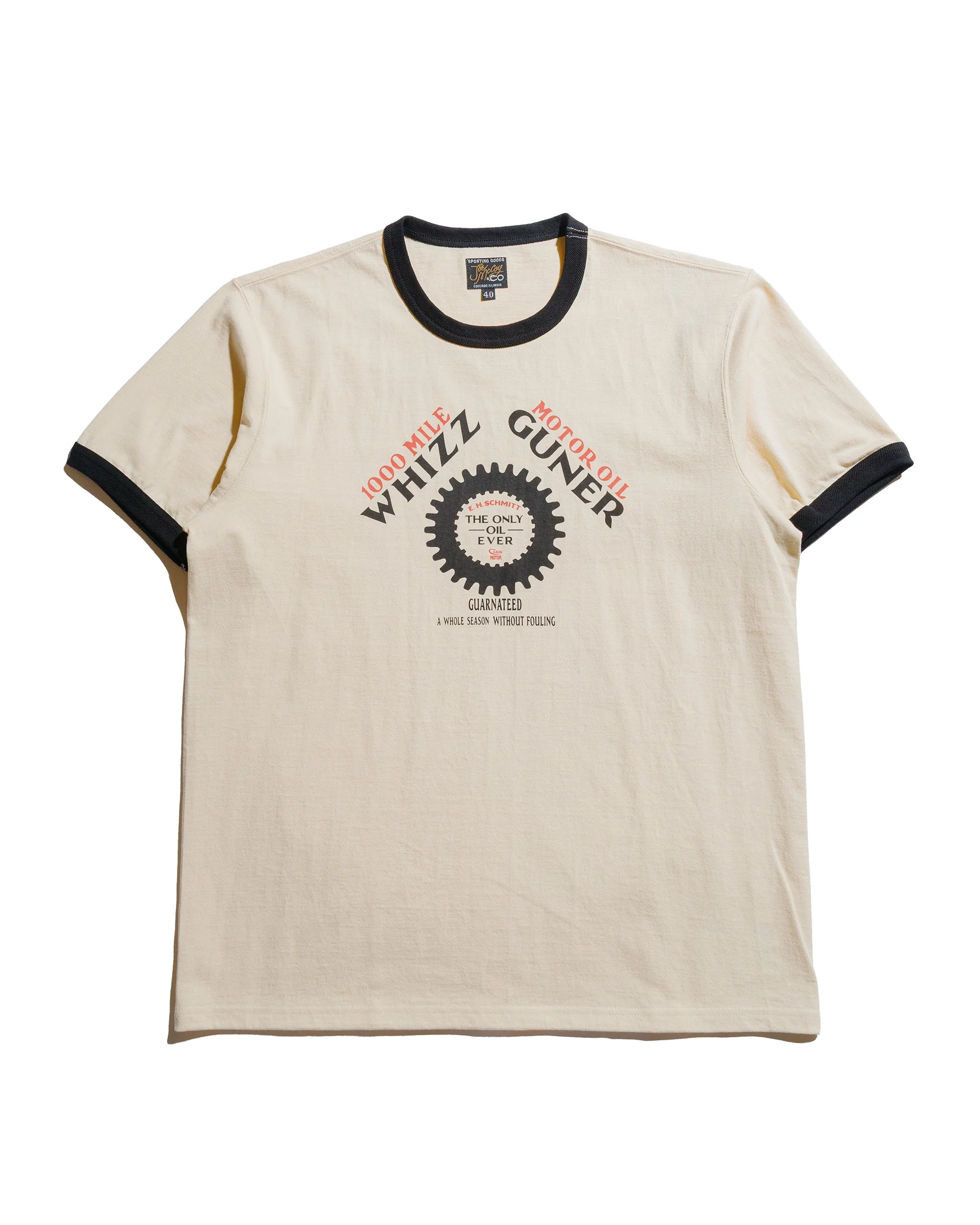 MC25016 Joe McCoy Tee / Whiz Gunner Ecru/Black - 1